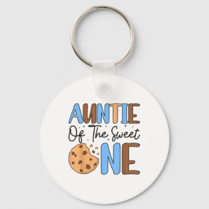 Auntie Of The Sweet One Cookies & Milk 1st Bir Key Ring