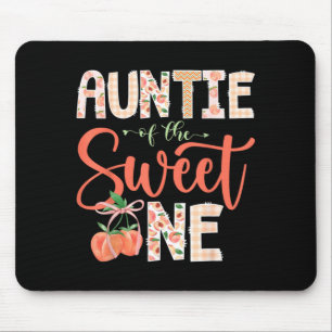 Auntie of The Sweet One Peach 1st Birthday Girl Mouse Mat