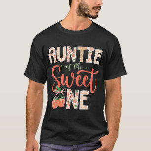 Auntie of The Sweet One Peach 1st Birthday Girl T-Shirt