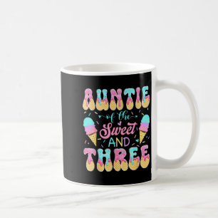 Auntie of the sweet three 3rd birthday girl ice coffee mug