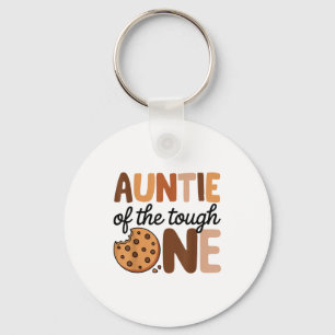 Auntie of the tough one cookies milk 1st birthday key ring