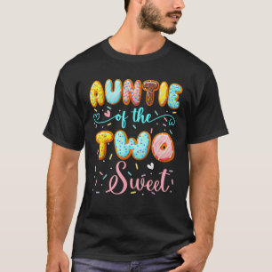 Auntie Of The Two Sweet 2Nd Birthday Girl Donut Pa T-Shirt