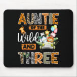 Auntie Of The Wild And Three 3rd Birthday Boy Safa Mouse Mat<br><div class="desc">Auntie Of The Wild And Three 3rd Birthday Boy Safari Truck</div>