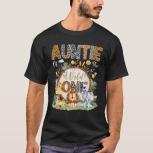 Auntie Of The Wild One 1St Bday Safari Jungle Anim T-Shirt