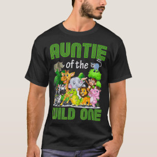 Auntie Of The Wild One Birthday Safari Jungle 2nd  T-Shirt