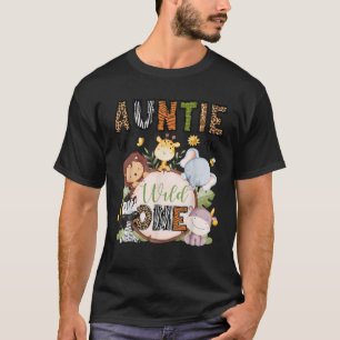 Auntie Of The Wild One Safari Woodland 1St Bday Ki T-Shirt