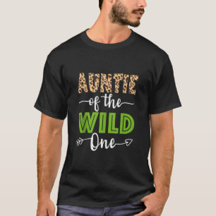 Auntie Of The Wild One Zoo Animal 1st Birthday Saf T-Shirt