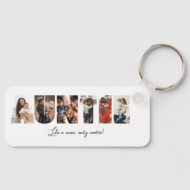 Auntie Photo Collage Keychain (Front)
