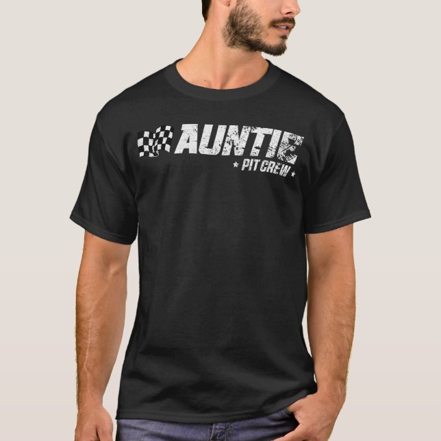 Auntie Pit Crew Race Birthday Family Racing T-Shirt (Front)