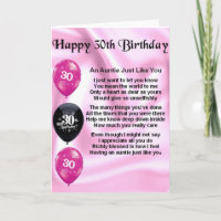 Auntie Poem - 30th Birthday