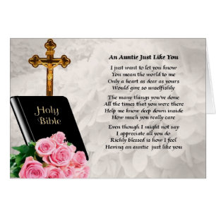 Auntie Poem - Bible & Roses