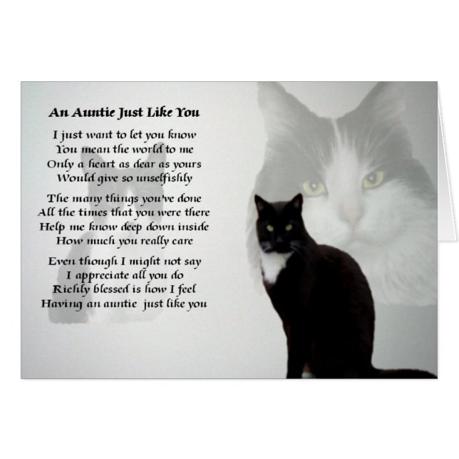 Auntie Poem - Cat design (Front Horizontal)