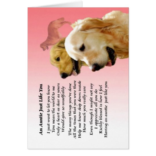 Auntie Poem - Golden Retriever design Card