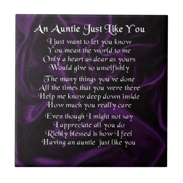 Auntie Poem - Purple Tile (Front)