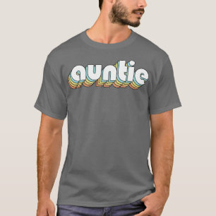 Auntie Retro Rainbow Typography Faded Style T-Shirt