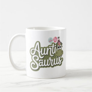 Auntie Saurus Funny Dinosaur Birthday Coffee Mug