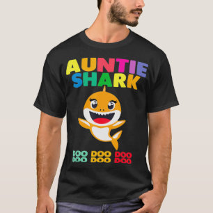 Auntie Shark Gift Cute Baby Shark Design Family Se T-Shirt