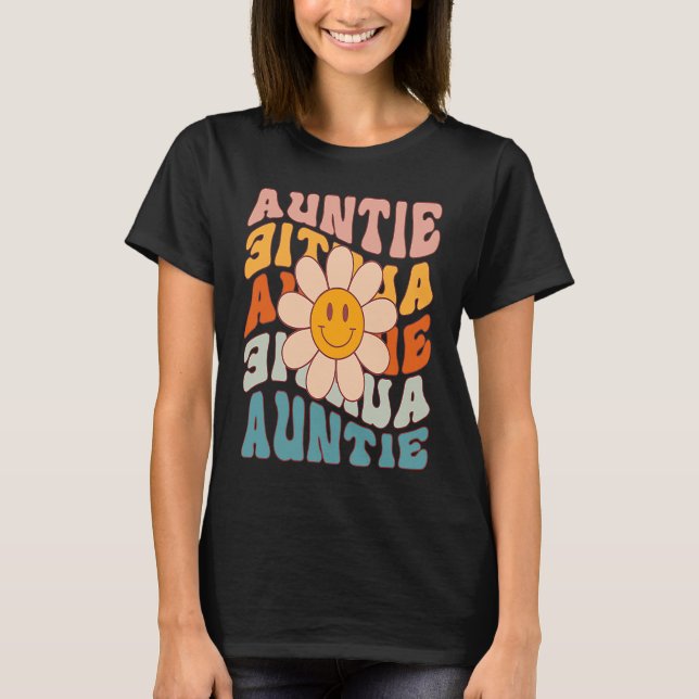 Auntie Smiling Flower Cute Aunt Niece Nephew Idea T-Shirt (Front)