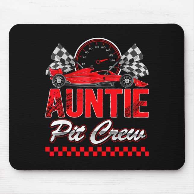 Auntie T Crew Racing Family Race Car Birthday Boy  Mouse Mat (Front)