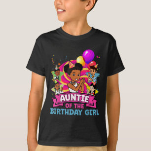 Auntie The Birthday Girl Party Pink Doll Family De T-Shirt