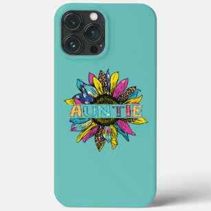 Auntie Tie Dye Leopard Printed Sunflowers Happy Case-Mate iPhone Case