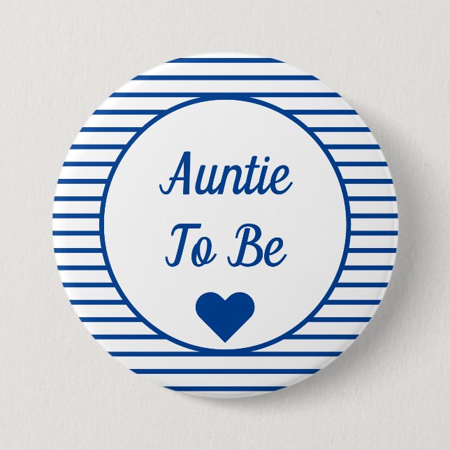 Auntie To Be Baby Shower Button (Front)