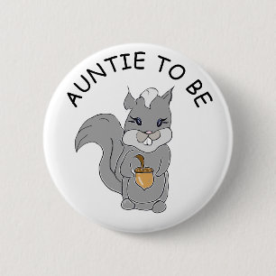 Auntie to be, Baby Shower Button Little Raccoon