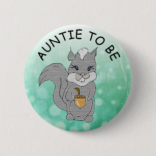 Auntie to be, Baby Shower Button Little Raccoon