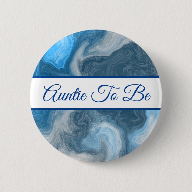 Auntie to Be | Boy's  Baby Shower Button (Front)