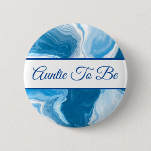 Auntie To Be   Boy's Baby Shower   Button