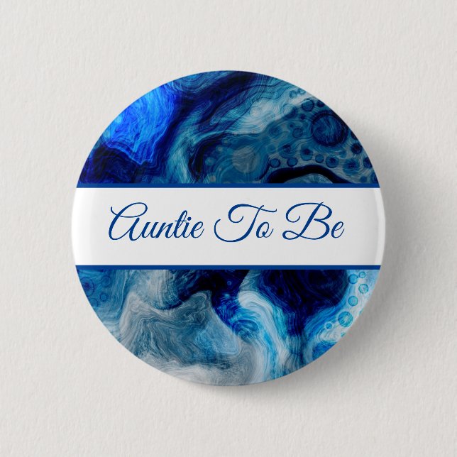 Auntie To Be | Boy's Baby Shower   Button (Front)