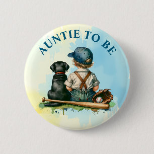 Auntie To Be   Cute Baby Shower  6 Cm Round Badge