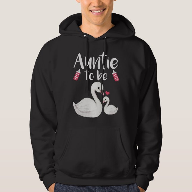 Auntie To Be Swan Baby Shower For Girl Hoodie (Front)