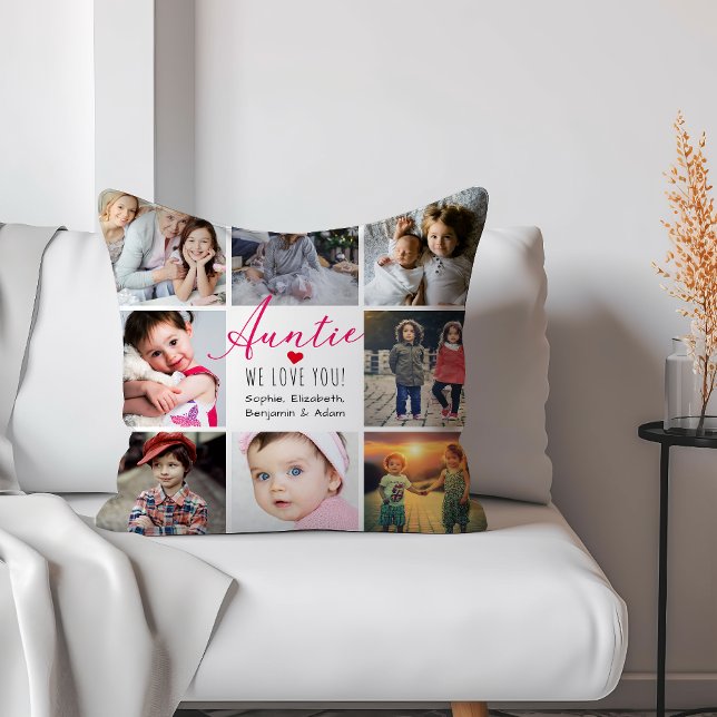 Auntie We Love You Photo Collage Cushion (Creator Uploaded)