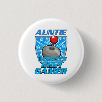 Auntie World's best gamer retro logo 3 Cm Round Badge