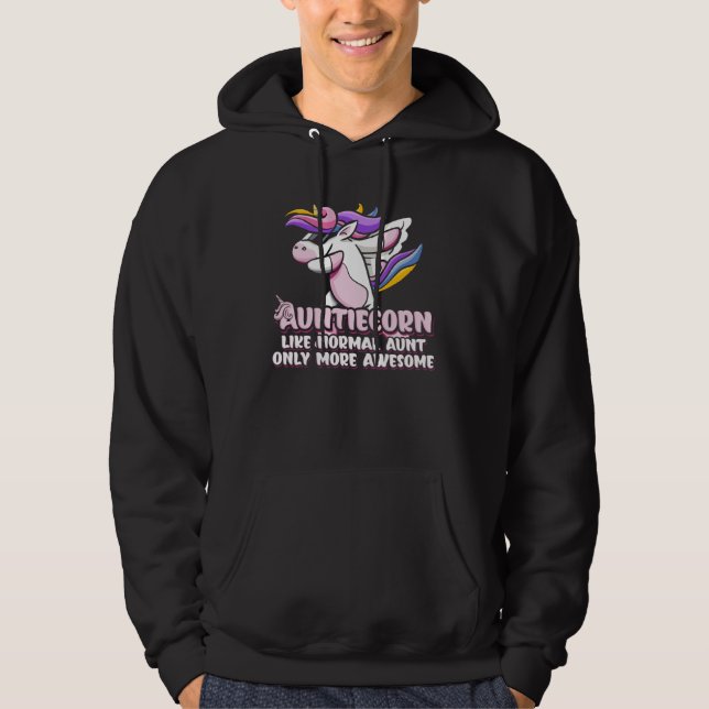 Auntiecorn Aunts Mother s Day Unicorn Fan Aunt Aun Hoodie (Front)