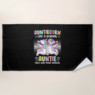 Auntiecorn Aunts Mother's Day Unicorn Fan Aunties Beach Towel