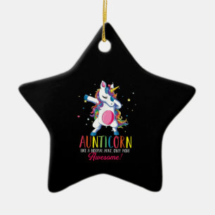 auntiecorn like an aunt only awesome dabbing unico ceramic tree decoration