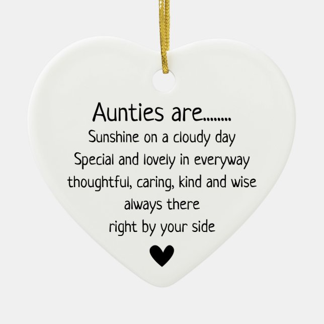 Aunties Are Sunshine Ceramic Tree Decoration (Front)