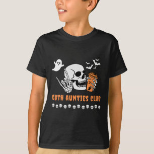 Aunties Club Aunt Halloween Spooky Gothic Skeleton T-Shirt