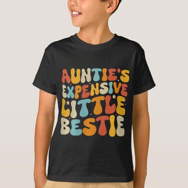 Auntie's Expensive Little Ie, Funny New Aunt Nephe T-Shirt (Front)