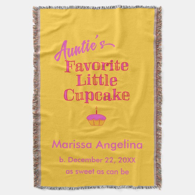 Aunties Favourite Little Cupcake Throw Blanket (Front Vertical)
