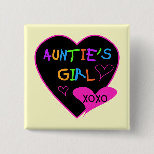 Aunties Girl t shirts, mugs, hats, and more 15 Cm Square Badge