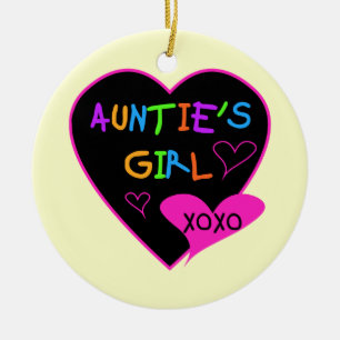 Aunties Girl t shirts, mugs, hats, and more Ceramic Tree Decoration