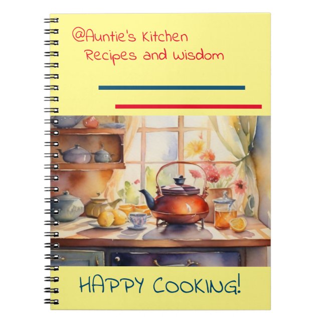 @Auntie's Kitchen Recipes Spiral Notebook (Front)