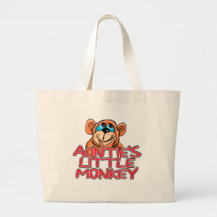 Auntie's Little Monkey Tshirts and Gifts Large Tote Bag