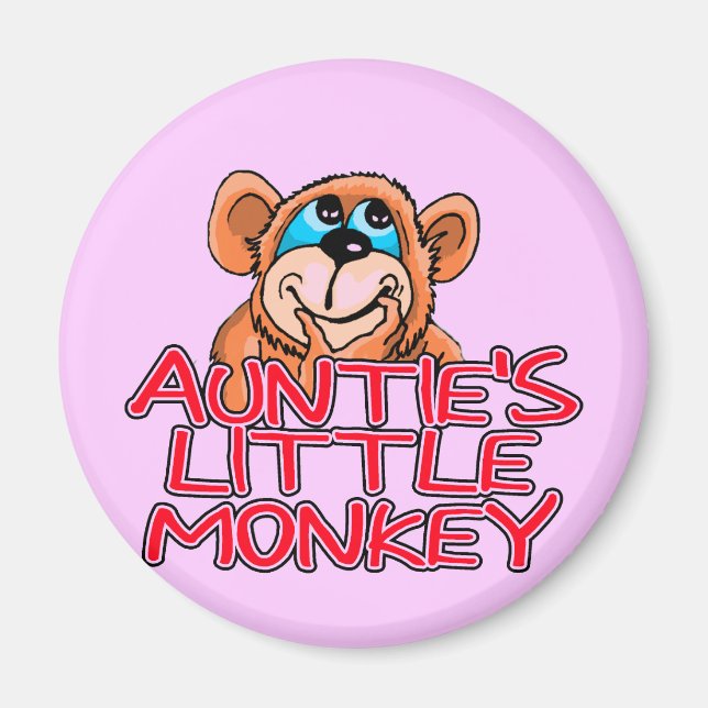 Auntie's Little Monkey Tshirts and Gifts Magnet (Front)