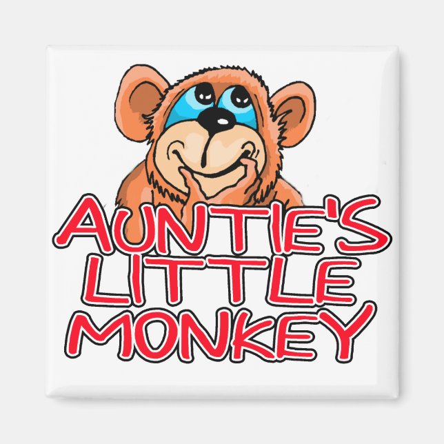 Auntie's Little Monkey Tshirts and Gifts Magnet (Front)