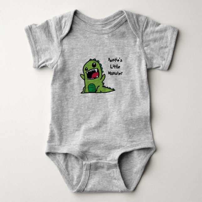 Auntie's Little Monster Baby Vest Bodysuit (Front)