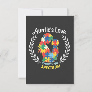 Auntie's Love Has No Spectrum Autism Awareness  Thank You Card
